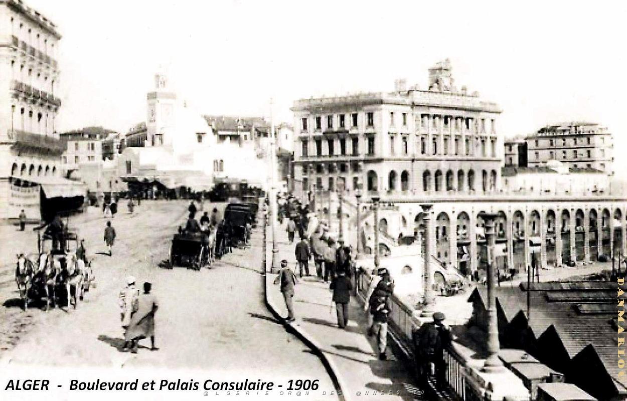2665- Alger - Boulevard et Palais Consulaire - 1906.jpg